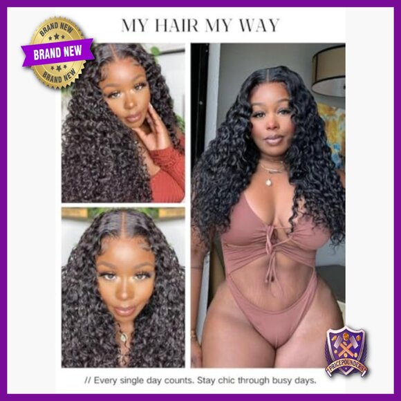 Human Hair Water Wave Wig 14 Inch Glueless Lace Front Pre Plucked main image 5